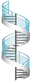 plan 3d escalier hélicoïdale